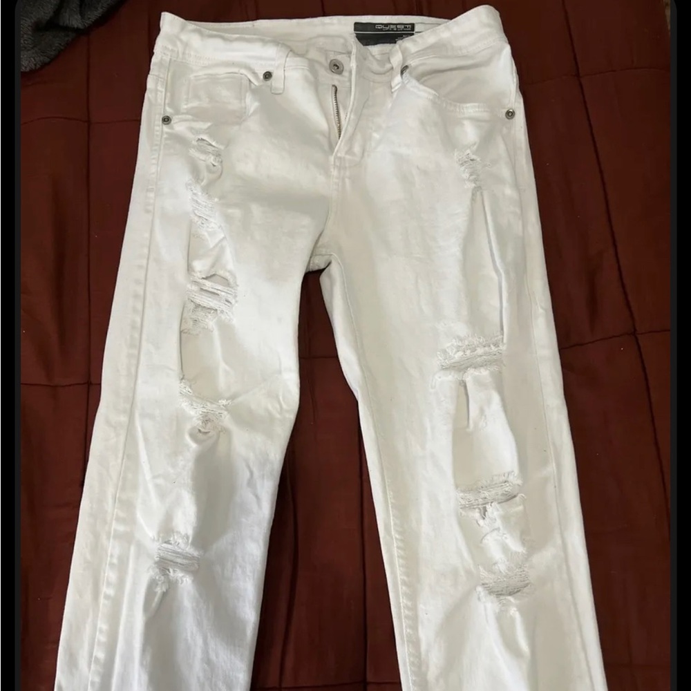 Mens Denim Ripped Skinny Fit Stretch Slim Fit Biker Pants Destroyed Jeans